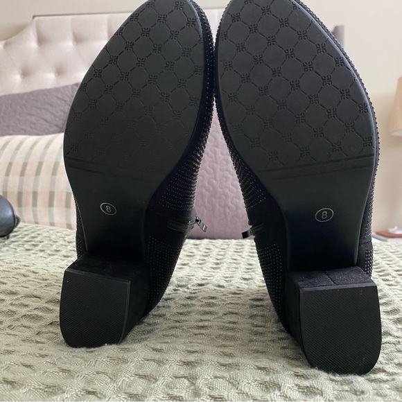 Atalina Black Rhinestone Shimmer Booties Size 8 - Picture 2 of 8